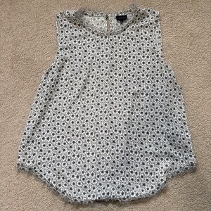 Who What Wear Black and White Floral Blouse